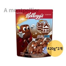 켈로그 첵스 초코 스노우 초코볼 시리얼, 840g, 2개