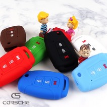 [카르쉐] 티볼리 3버튼 스마트키 케이스 키홀더 악세사리 차키커버 실리콘 키케이스, 티볼리 스마트키 전용, 3버튼_브라운