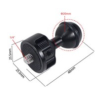 더블 볼 헤드 매직 암 클램프 홀 Arri 핀 어댑터 마운트 카메라 모니터 LED 라이트 마이크 케이지 360 도 회전 1/4 인치 3/8, 17 20mm 1 4 Ballhead, [17] 20mm 1 4 Ballhead, 1개