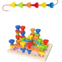 유아 두뇌발달 알록달록 퍼즐블럭 끼우기 조카선물 쌓기놀이 교육용완구 4살