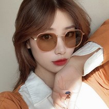 남자 여자 베이직 사각 다각형 골드 오렌지 브라운 옅은 틴트 패션 선글라스