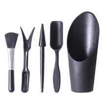 손 이식 도구 키트 실내 정원용 5pcs 세트 potting muiti 기능 사용하기 쉬운 경량 쉬운 세척, 다른, 검은색, PP