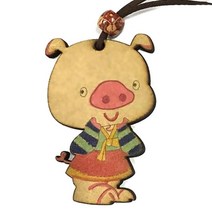 우드 팬시 목걸이 돼지