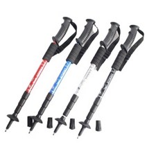 두랄루민 4단 등산스틱 2개세트, I자형, 블랙2개