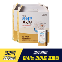 정식품 칼로바이 마시는 라이프 프로틴200ml 단백질보충제 쉐이크 고단백 음료 비타민 미네랄 식이섬유 아몬드맛 김종국 보충제, 32팩, 200ml