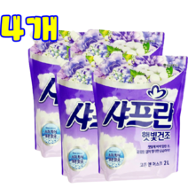 댕이몰 LG 샤프란 햇빛건조 섬유유연제 2리터용 핑크플로랄 프레쉬아로마 코튼앤머스크(택1), 코튼앤머스크향, 4개