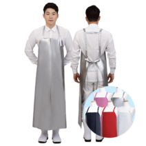 포시스 국내산 PU양면 방수 목걸이 H형 앞치마, H형 (대), 실버