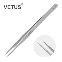 비투스 핀셋 속눈썹연장재료 속눈썹연장핀셋(실버), ST-11 [일자형], 1개