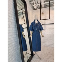 [반다리] ﻿엣지 데님 청 원피스