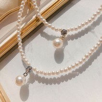 수리39링 진주목걸이 초커목걸이 레이어드목걸이 진주초커 2컬러 목걸이