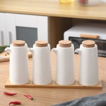 오일병추천 이케아오일병 이케아양념통 통후추그라인더 일본 식기 크리 에이 티브 주방 세라믹 오일 냄비 조미료 냄비 세트 간장 식초 병 오일 병 조미료 냄비, H 4종 세트