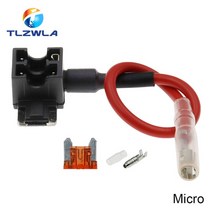 12V 미니 소형 중형 자동차 퓨즈 홀더 추가 회로 탭 어댑터 10A 마이크로 미니 표준 ATM 블레이드 퓨즈 포, 09 T Micro_02 2A