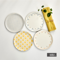 [모던하우스 창원점]봄맞이_L 패턴 뱀부파이버 원형접시 4P 봄_NK0623019, 단품