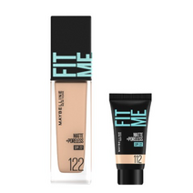 메이블린 핏미 파운데이션 레노 30ml + 미니파운데이션 5ml 세트, 1세트, 122 크리미 베이지+112 내추럴 아이보리(미니)