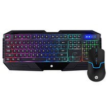 HP 유선 게이밍 키보드 마우스 세트, GK1100, 혼합 색상, 일반형