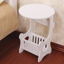 제이와이홀딩스 침대 옆 협탁 조립식 DIY 잡지꽂이 테이블, 화이트