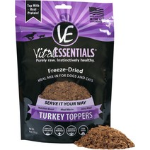Vital Essentials 터키 동결 건조 곡물 프리 강아지 고양이 사료 토퍼 6온스 백