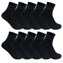 슬레진저 남자 스포츠 로고 중목 양말 10켤레, 블랙 10켤레