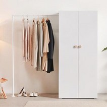 800 옷걸이 오픈 행거 이불장 장롱 세트 간이 옷장, 색상_화이트우측행거, 상세페이지 참조2