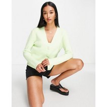 Topshop 라임 니트 가디건 코디