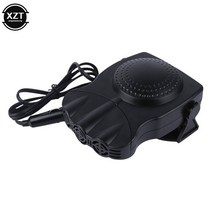 자동차 히터 2 In 1 12V 150W 휴대용 난방 팬 스윙 아웃 핸들 앞 유리 성에 제거기 대시 보드 운전 김 서, 01 Black