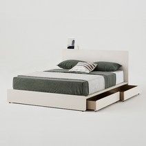 한샘 포엠 호텔침대 Q 퀸/ K 킹 (하부서랍 포함 색상2종 매트별도), 내추럴오크(A)