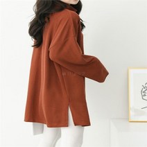 다잇템 여자 롱 색상 터틀넥 드레스 빅사이즈 티셔츠 (9271683)
