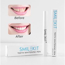 SMILEKIT 휴대용 치아미백펜 아름다운 하얀 치아 클리너 얼룩 누런때 제거 브라이트닝 젤펜 셀프 치아 미백 제 3P, 6P