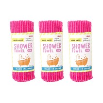 아이센 29000 슈퍼 하드 샤워타올, 핑크, 3개