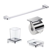 국산 실속형 크롬 욕실 악세사리 4품 세트 단품 욕실용품, 휴지걸이