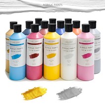 지누아트 아크릴물감 대용량 500ml 전문가용 아크릴물감세트, 딥블루
