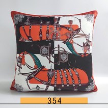 명품 럭셔리 H로고 쿠션 45cm 슈발도리앙 고급 미용실 거실 안방 호텔 북유럽 인테리어 쇼파 말 쿠션, CB