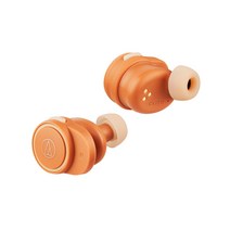 [일본정품]Audio-Technica 오디오 테크니카 풀 무선 이어폰 블루투스 최대 약 21시간 재생 향상된 통화 품질 IPX5/7 저지연 모드, 오렌지