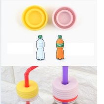 2P 실리콘캡 물병뚜껑 음료수마개 빨대 PT병 페트, 1개