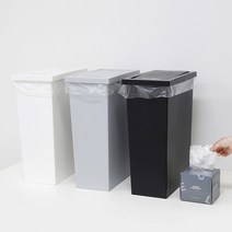 [홈앤하우스] 슬림 스윙 휴지통 20L + 전용 비닐봉투20L 50매, 색상:그레이, 단품