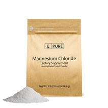 Pure Original Ingredients 염화 마그네슘 113.4g/4온스 구강 보충제 크리스탈 파우더 식품 등급 USA 미국, 16 Ounce (Pack of 1)