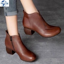 나래가 중년여성 앵글부츠 숏부츠 엄마 편한신발 미들힐pfj82
