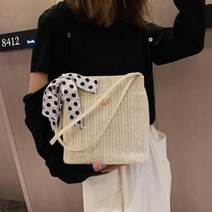 스카프 포인트 여성 라탄 버킷 숄더 백 가방 크림 캐주얼백 여자숄더백 여자가방 여자여름가방 예쁜가방 이쁜가방 가방쇼핑몰 여자대학생가방 대