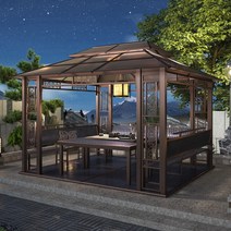 확장형원두막 조립식 파라고 파골라 바베큐장 전원주택 펜션 옥상, 3X4m(테이블및의자제외)