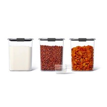 러버메이드 브릴리언스 밀폐 팬트리 컨테이너 3피스 세트 투명, Container, New Set of 10 w/ Scoops
