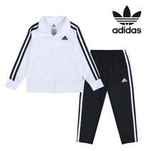 [아디다스] 키즈 삼선 트레이닝 세트_화이트 블랙