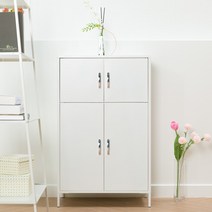 [한정수량 폭탄세일] 에보니아 블랑 3단4문 캐비닛수납장 (철제서랍장/철재수납장/캐비닛서랍장), 화이트