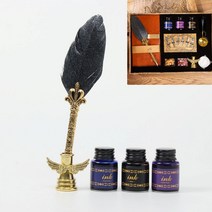 7종 깃털 만년필 노트세트 블랙 명품만년필 만년필세트 고급사무용품 잠잘오는베개 백화점만년필 고급펜 선물용