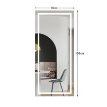 미용실 벽걸이 led 전신거울 다목적조명전신거울, 백라이트 원형 170x70 조명터치