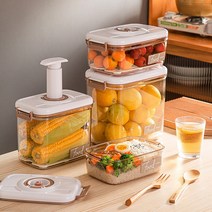 진공 밀폐 용기 직사각 정사각 용기 펌프 세트+에어펌트, 2.7L+4.6L