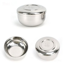 이중구조 스텐 밥공기 밥그릇 뚜껑포함 10.4cm 유광 제사용그릇-2802EA, 본상품선택