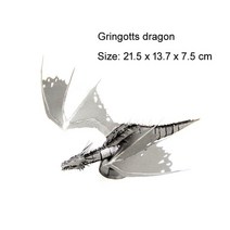 조립 만들기 3d 퍼즐 입체 키트 아이큐 금속 에펠탑 지구본 따서 메탈 장난감 큐브 DIY 호그와트 익스프레스 3D 골든 스니치 클래식 레트로 자동차 모델 빈티지 직소, 없음, Gringotts Dragon