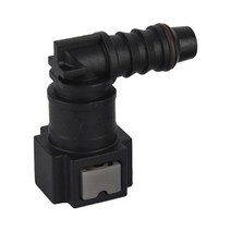 오토바이 호스 커플러 ID6 여성 7.89mm 팔꿈치 연료 라인 퀵 커넥터 조인트, 검은 색