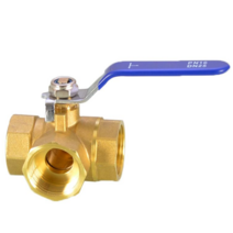 삼방밸브 구리 황동 수도관 볼 스팀 밸브 벨브 레버, T형 - 4점(DN15)