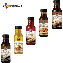 전문점 특제소스!! CJ백설 소스류 돈까스 스테이크 데리야끼 머스타드 칠리소스, 4개, 허니머스타드소스320g
